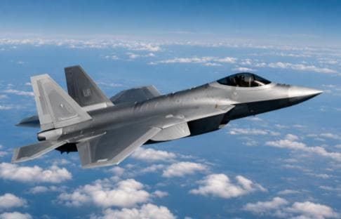 Military jet in flight