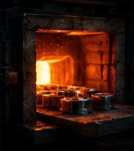 Components inside a heat treatment furnace
